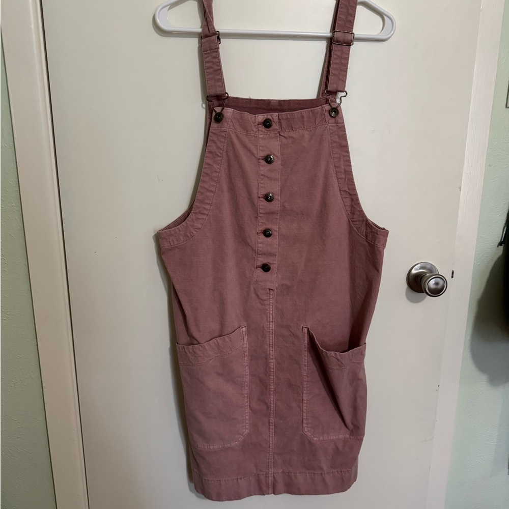 Duluth Pink Button-Front Pinafore Dress